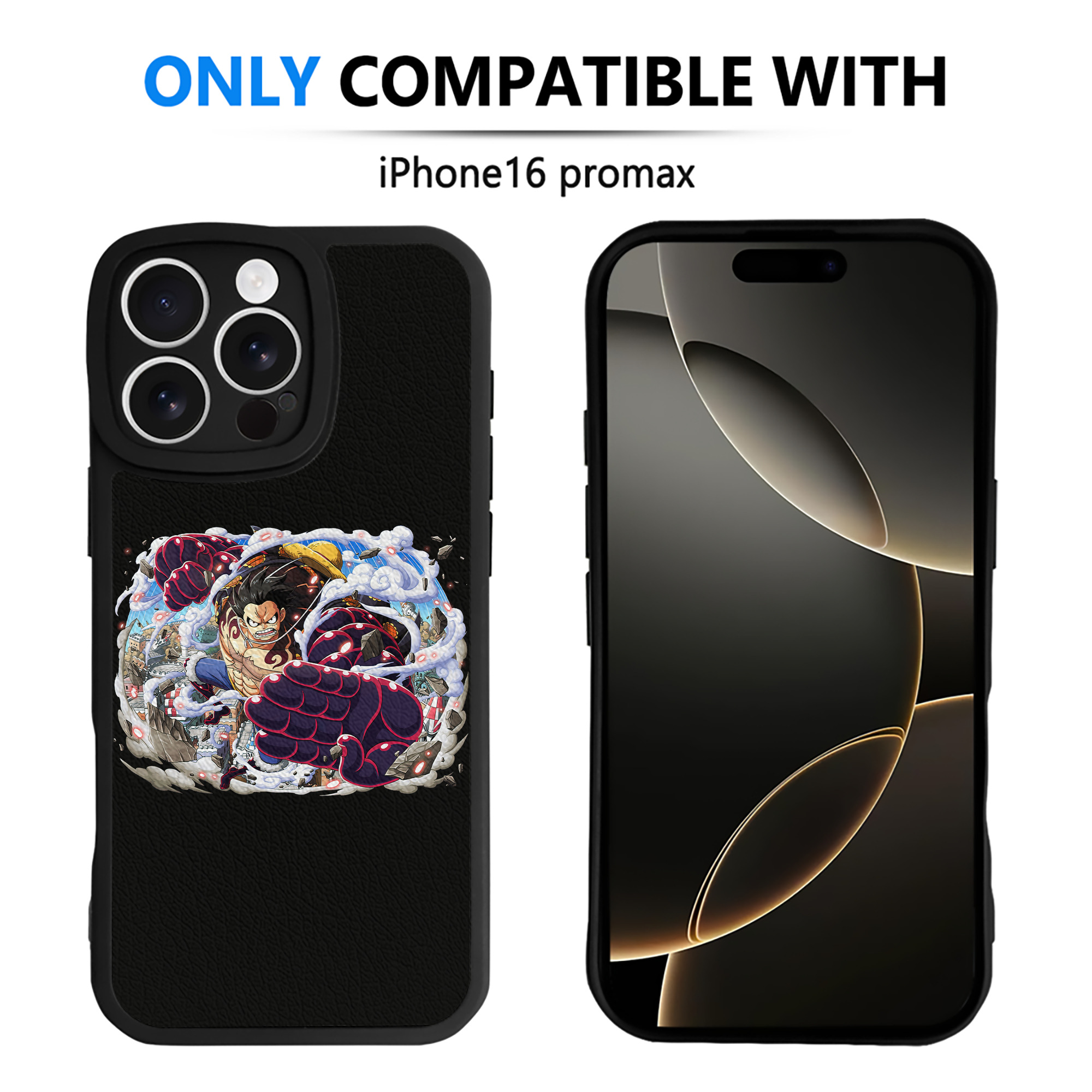 （画像用） ワンピース モンキー・D・ルフィ ONE PIECE Monkey D. Luffy 【iPhone 16シリーズ対応】シリコンスマホケース（レザー調） 材質：シリコン